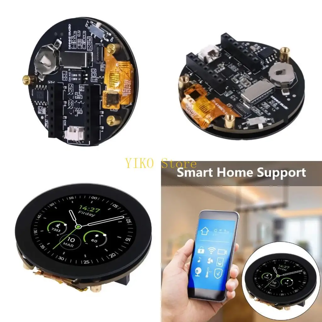 

K32C Носимые устройства Круглый сенсорный экран 1,28 дюйма, цветной дисплей 65 тыс. цветов, встроенный контроль зарядки, карт