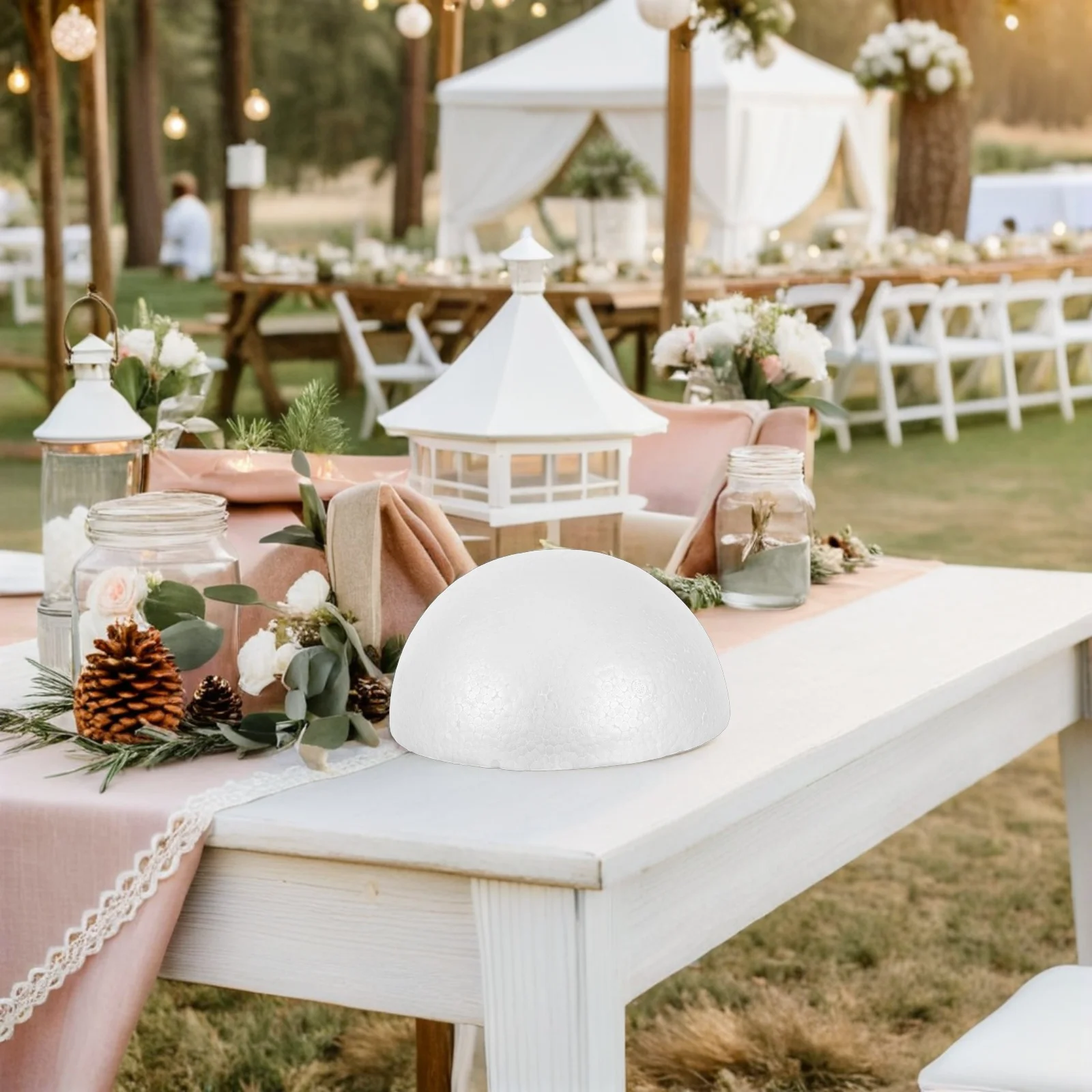 

2Pcs Foam Half Sphere White Polystyrene Craft Balls for DIY Floral Arrangements Wedding Centerpieces Decorative Art Projects