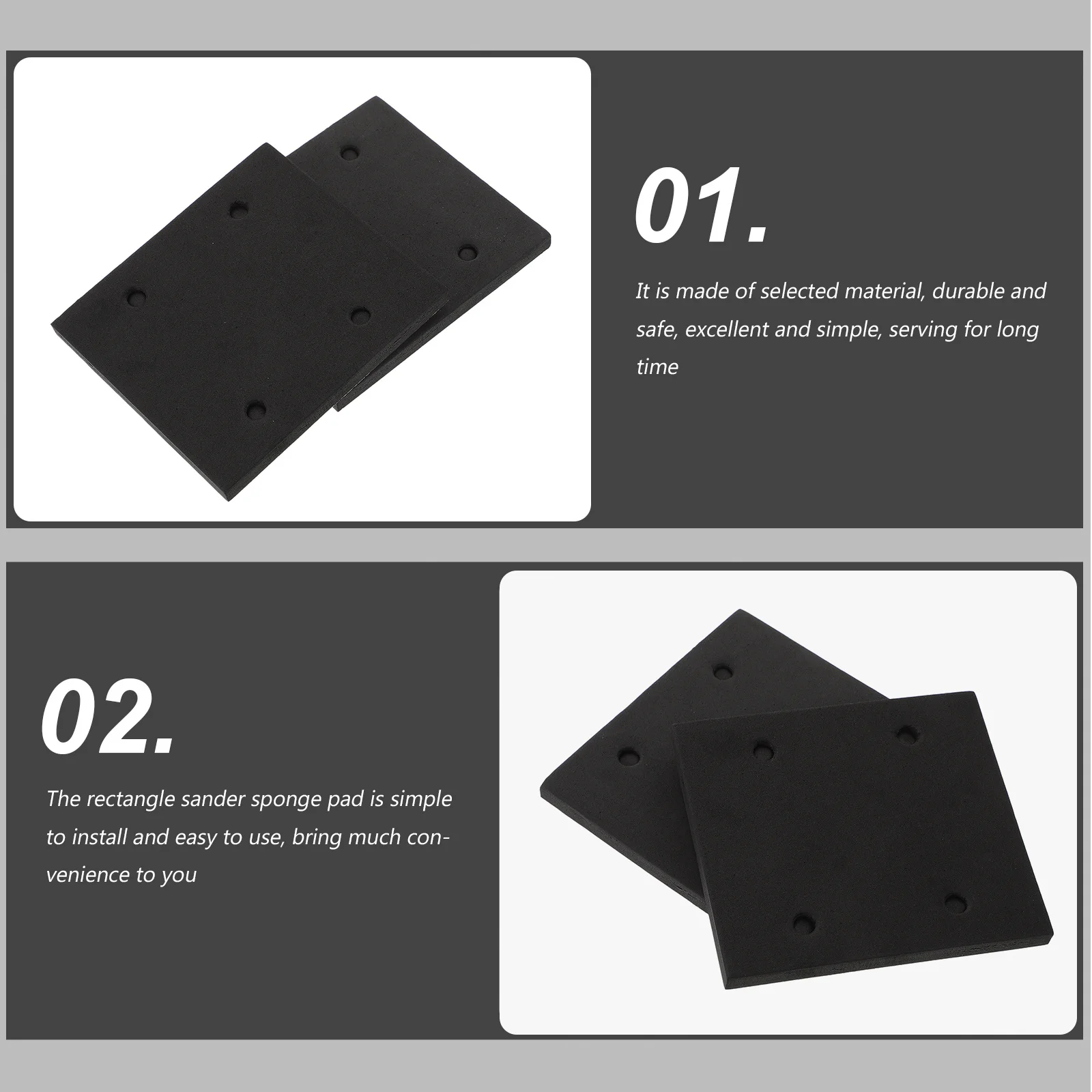 20pcs Self-Adhesive Rectangle Sander Sponge Pad Replacement Durable Lightweight Sanding Accessory Vibration Absorption Rectangle