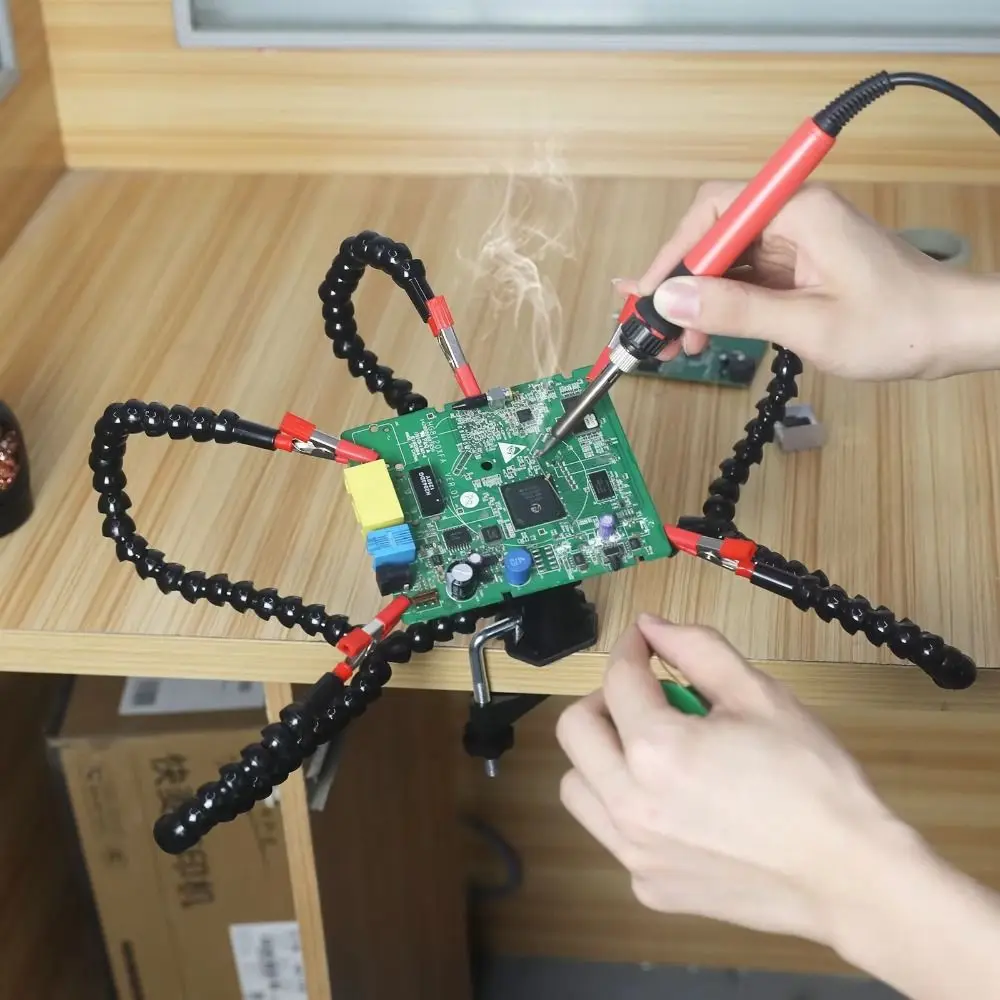 

Soldering Helping Hands Tool Adjustable Non-slip Soldering Station Holder ABS Strong Resilience Flexible Arms Tool