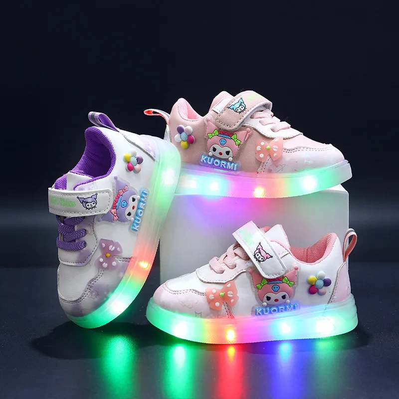 

New Brands Lovely All Seasons Infant Tennis Flashing Lights Girls Shoes LED Cute Sneakers Toddler Fashion Baby Casual Shoes