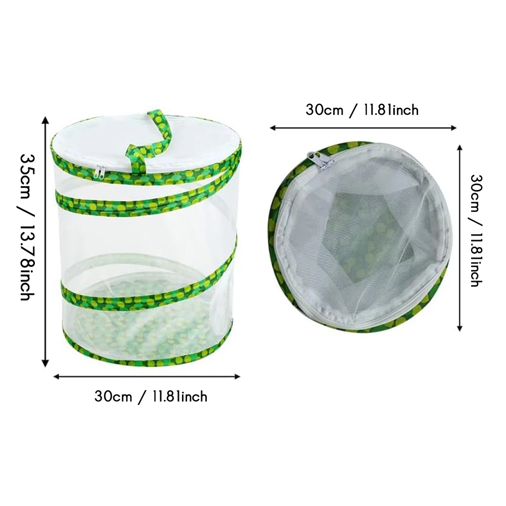 مجموعة أدوات زراعة الفراشة - قفص موئل الفراشة القابل للطي - بطول 13.8 × 12 بوصة - حاوية شبكية شفافة تررم