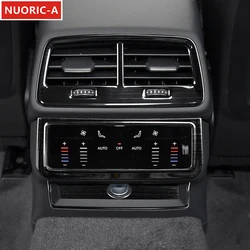 Stainless Steel Rear Air Conditioning Outlet Frame Decoration For Audi A6 C8 2019-2022 Car Styling Cigarette Lighter Panel Trim