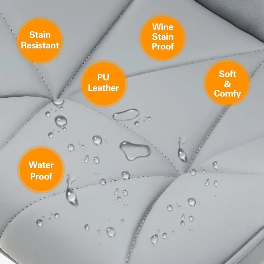 Verstellbare Barhocker mit Shell-Rücken 2er-Set, moderne Barhocker aus PU-Leder mit Barhocker und Fuß stütze