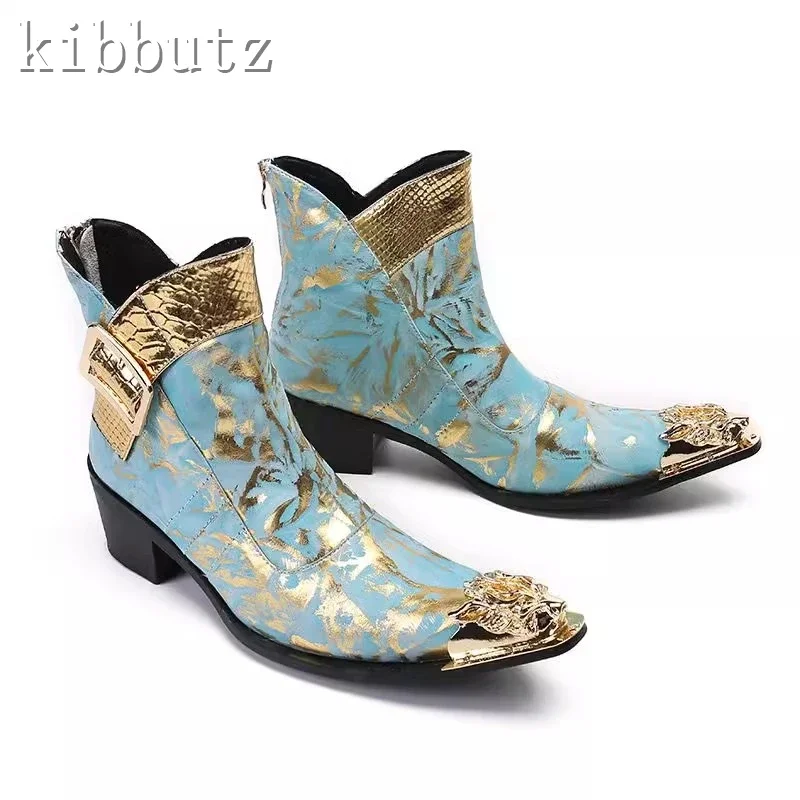 

Ботинки челси в британском стиле в стиле ретро, мужские ботильоны из натуральной кожи с металлическим острым носком ручной работы в стиле панк, ковбойские крутые мотоциклетные ботинки