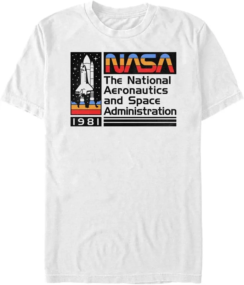 

Мужская футболка NASA Go for Launch, белая, маленькая мужская футболка