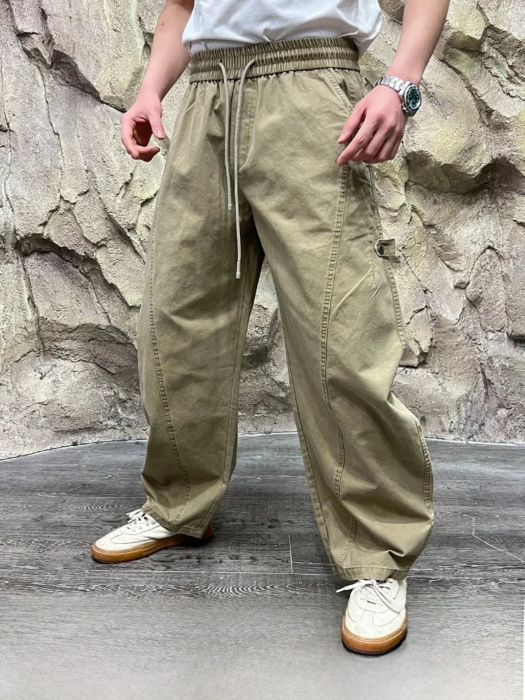 

Waed Pure Cotton Wide Leg Casual Pants Loose Men's Spring Autumn American Sle Jeans Straight Tube Trousers