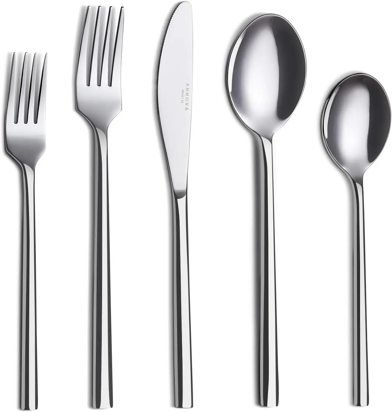 

20-Piece Stainless Steel Flatware Set for 4, Premium Forged Kitchen Utensils with Mirror Polish