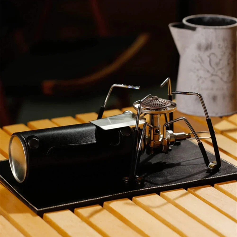 Jeebel Camp Removable Gas Stove Vegetable Tanned Leather Pedestal Pad/Gas Cylinder Cover for SOTO ST310 Stove Handmade