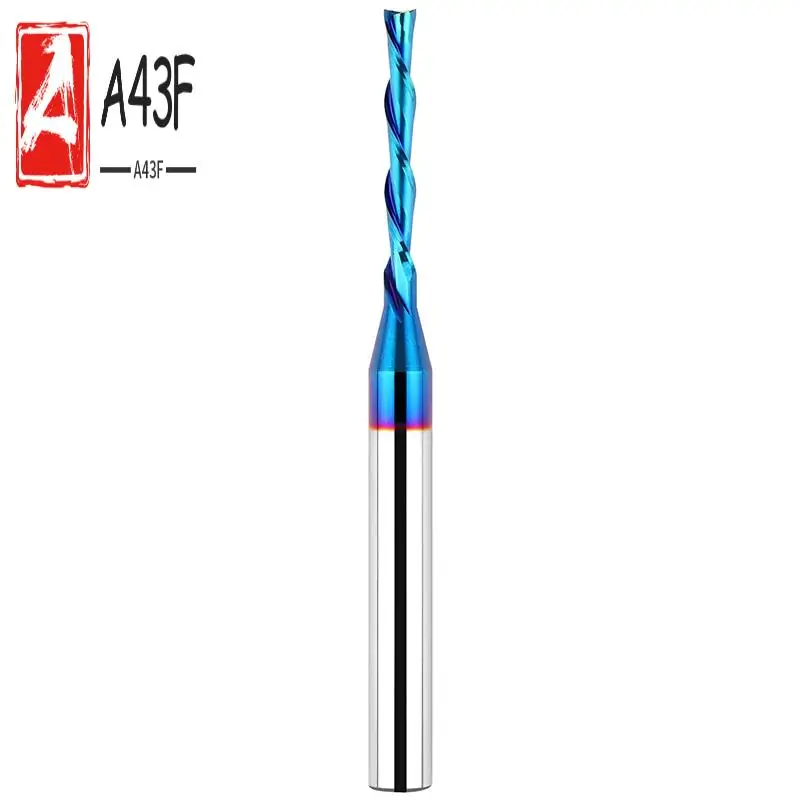 

A43F-1 шт. Спиральная фреза с хвостовиком 1/4 дюйма, диаметр резания 1/8 дюйма, удлиненная 3-дюймовая твердосплавная фреза для резки древесины, Carv