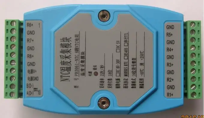 

8-полосный датчик температуры NTC, модуль сбора температуры NTC, MODBUS RTU 485