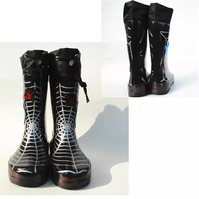 Disney cartoon kids Spider-Man Boots Student Rain Boots Children\'s Fashion Shoes Non-Slip Short shoes