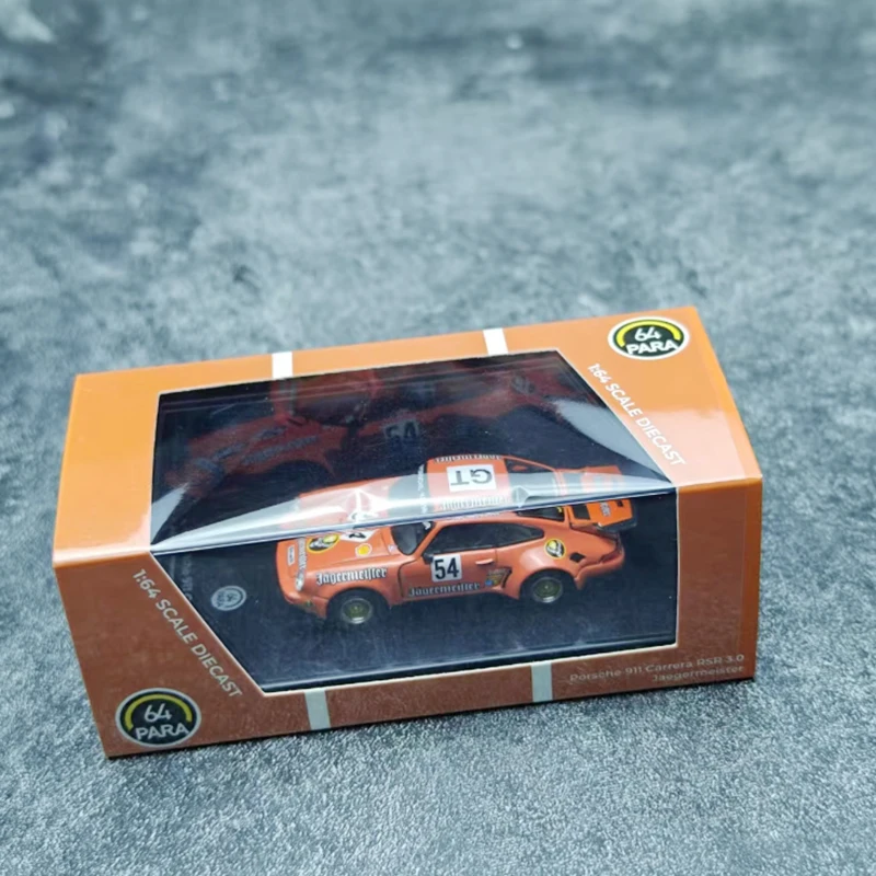PARA Diecast em estoque Escala 1:64 911 Carrera RSR 3.0 1974 Liga Simulação Modelo de Carro Menino Coleção Presente Exibição Estática