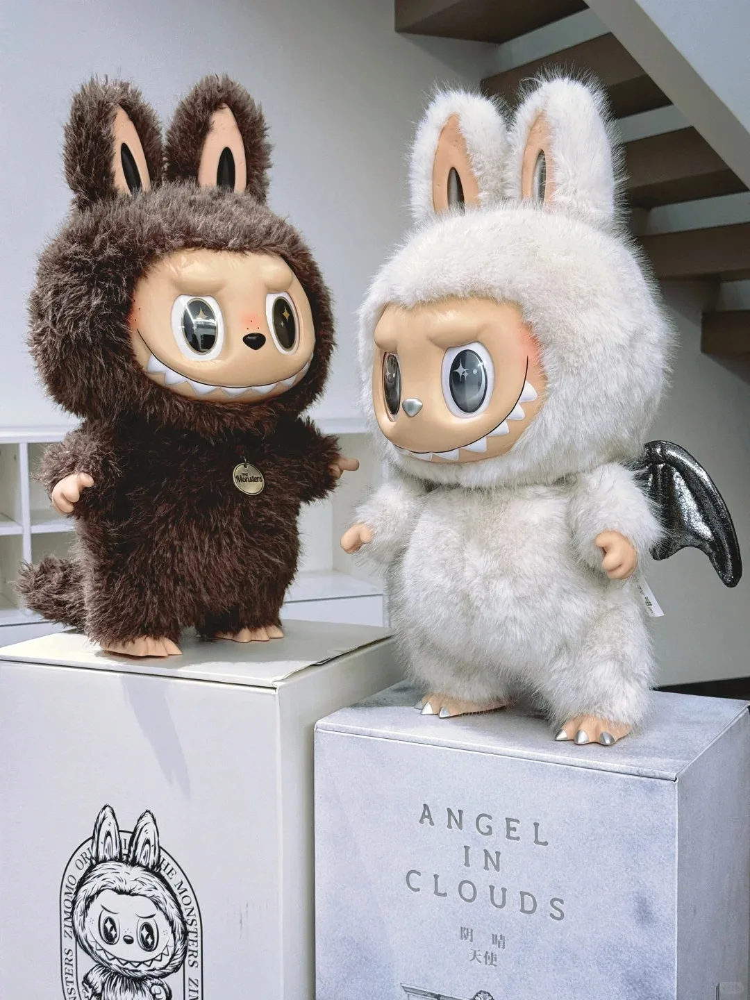 

PopMart Authentic 58cm Labubu Zimomo Archangel and The Great Leader Series Vinyl Figurine Cute Plush Toy Figurines of Xmas Gifts