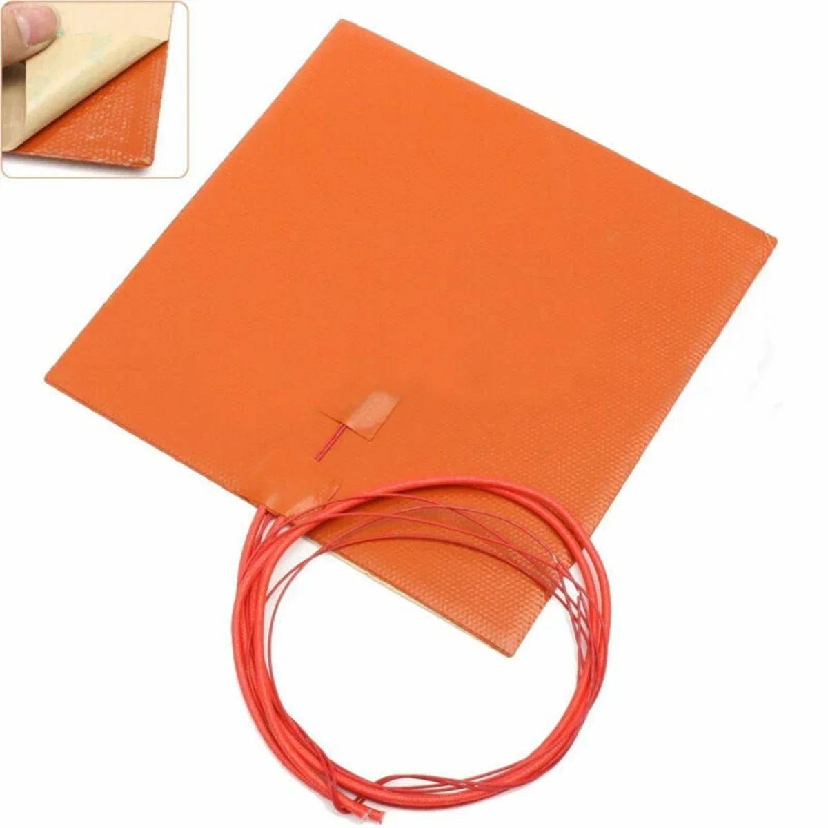 High Thermal Conversion Efficiency 200W 12V Silicone Heater Pad for 3D Printers Adhesive Back for Easy Installation