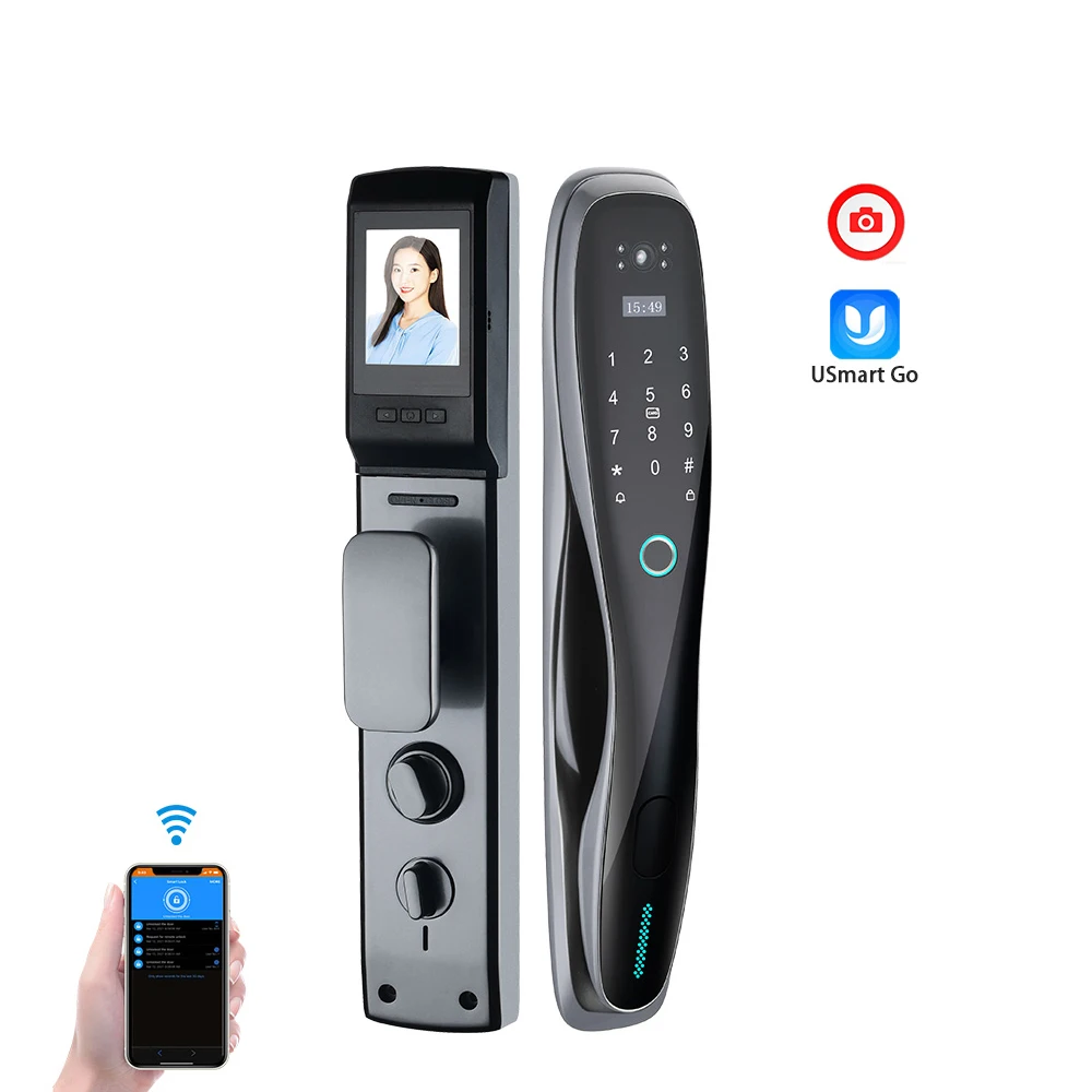 

yyhcYOHEEN Home Security WiFi Control Electronic Smart Fingerprint Door Lock with Surveillance Camera