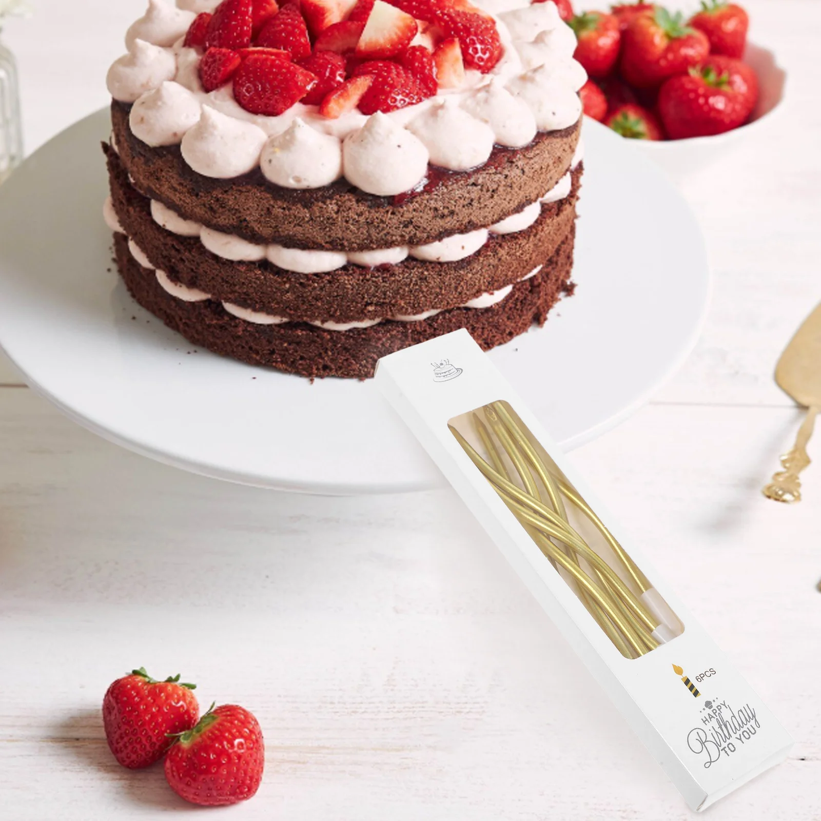 72 قطعة شموع عيد الميلاد الحلزونية الملتوية رقيقة كعكة الزينة الشموع السائبة لوازم الحفلات كب كيك القبعات العالية لصالح الحفلات #4