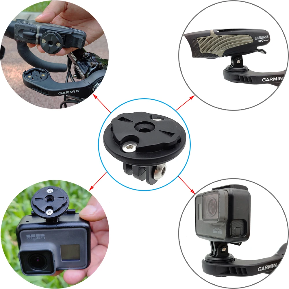 Garmin Gopro Combo Mount Holder Bracket Adapter Quick Release Camera Headlight Adapter for Garmin Wahoo Bryton K-EDGE Mount