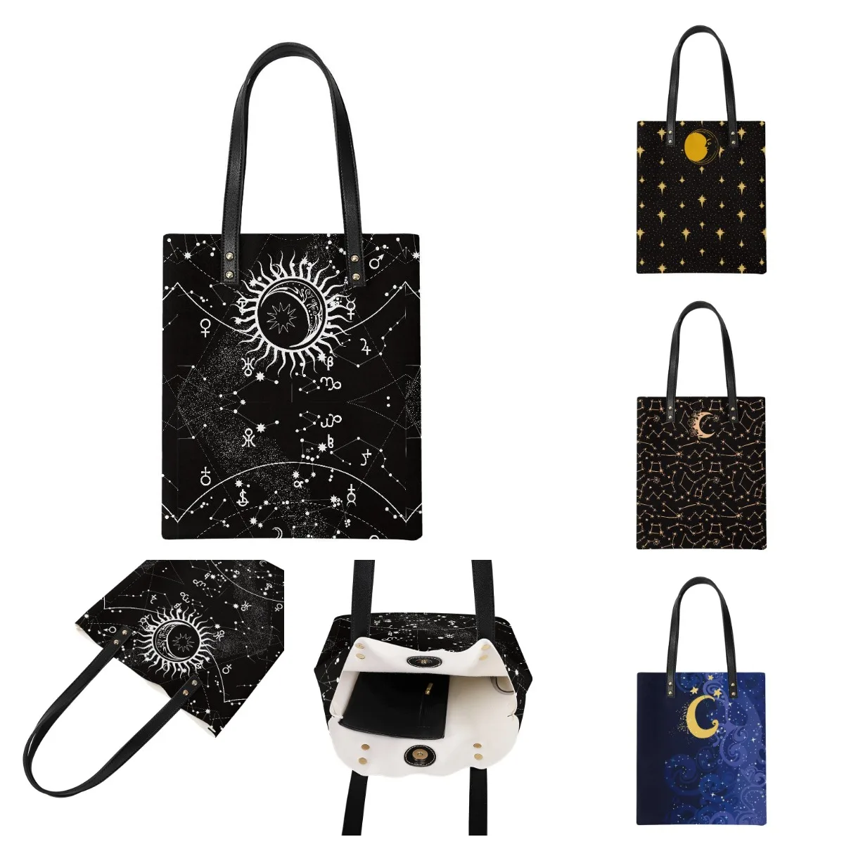 

2022 starry sky moon print Shoulder Bag Women Hand Bag Ladies PU LeatherOffice Big Tote Lady High Capacity Handbags And Purses