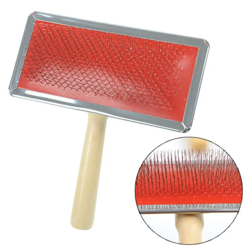 Pet Wooden Handle Dog Slicker Brush Pet Cleaning Brush for Pet Small Large Dog Pet Hair Beauty Comb Hair Brush Dog Slicker Comb