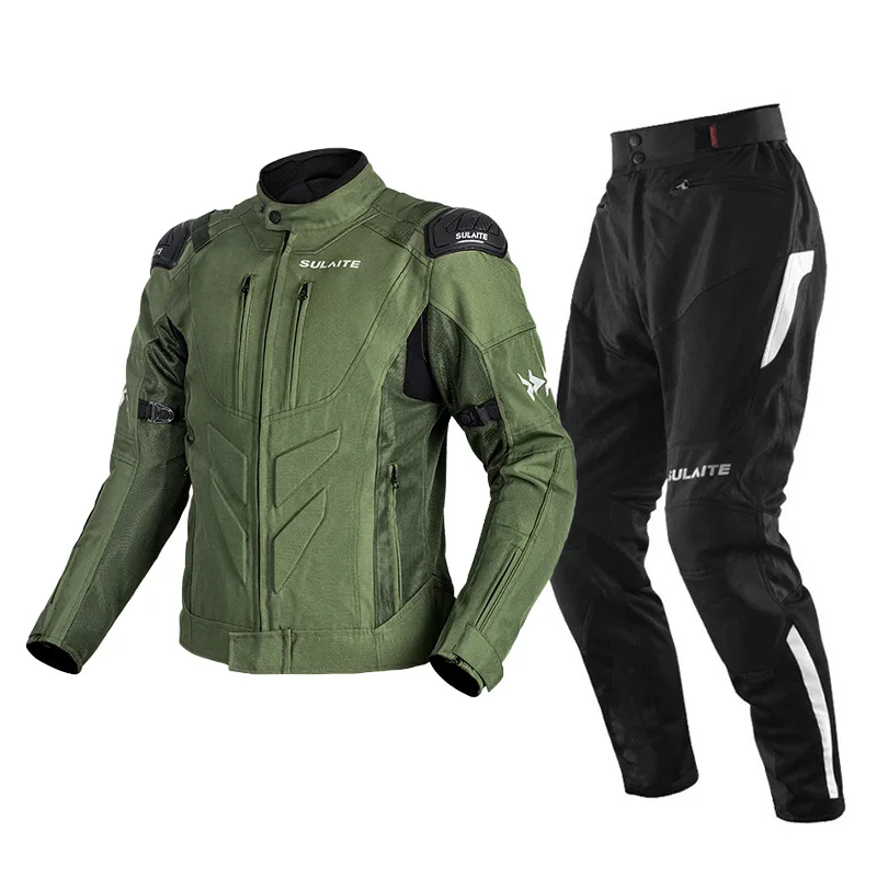 

Highway motorcycle riding suit jacket and pants Durable and breathable in summer male Racing suit equipment