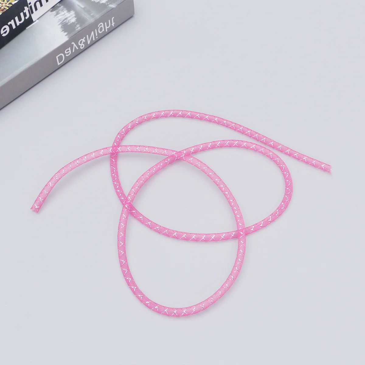 1 stücke Mesh Rohr Schnur Polyester Geflecht Rohr Für Diy Schmuck Machen Armband Halsketten Knöchel Zubehör Handwerk Liebhaber Liefert rot
