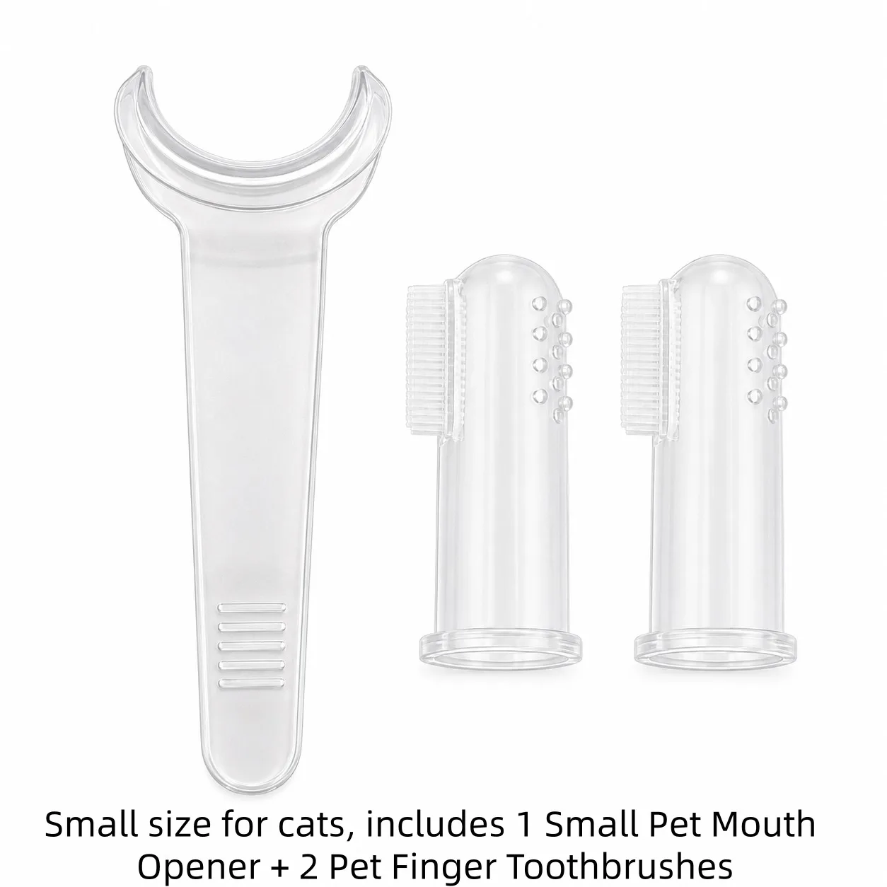 3-teiliges Set zur Mundreinigung für Haustiere, Haustier-Mundöffner und Fingerzahnbürste, Mundpflege für Katzen und Hunde – Detail 2