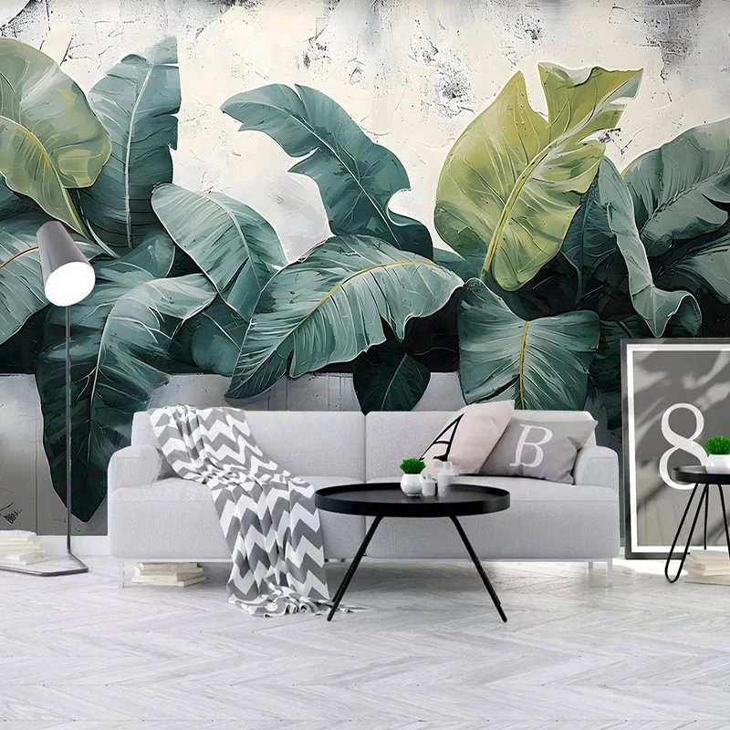 

Custom Creative Abstract Hand-painted Plants Mural Wholesale Photo Wallpaper Wall Painting Living Room Besroom Poster 3D Fresco