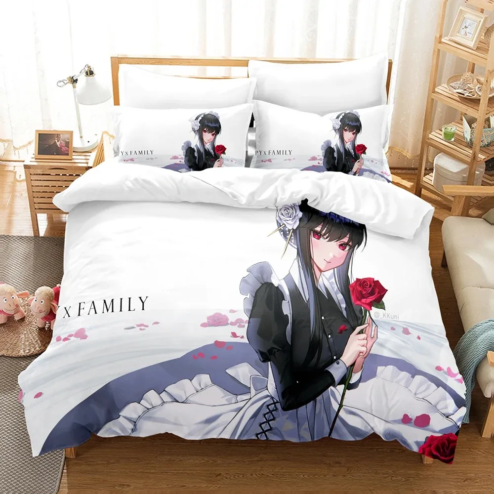 SPY×FAMILY Bedding Set Anime Quilt Cover Single Double Queen King Size With Pillowcase Boys Girls Bedspread