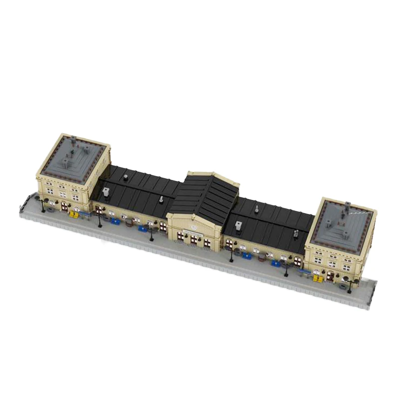 City Railway Germany New Railway Station Terminal Modular Building Block Assemble Model Architecture Toys Technology Brick Gifts