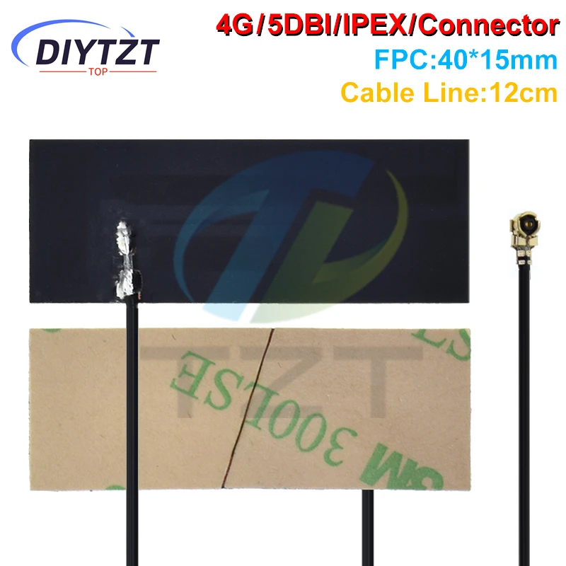 DIYTZT 10PCS 5DBI FPC Built IN Circuit Board Antenna LTE 4G 3G GSM CDMA WCDMA TDSCDMA 1.13 Line 12cm Long IPEX Connector