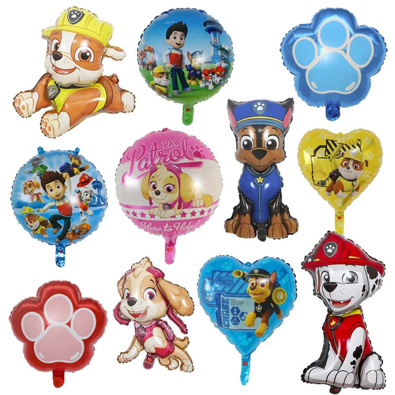 Paw Cartoon Dog Balloon Chase Ryder Skye Everest Aluminum Film Balloon Toys Children\'s Birthday Party Decoration