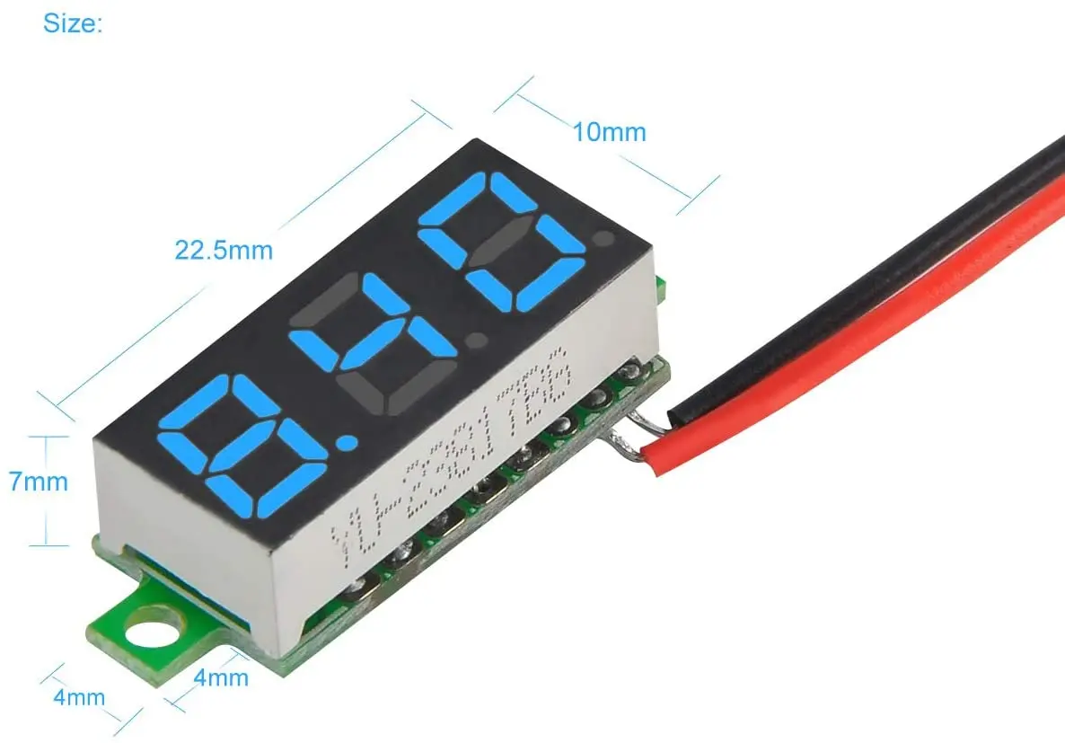 0 28 Inch DC LED Digital Voltmeter 0 100V Voltage Meter Auto Car Mobile Power Voltage Tester Detector 12V Red Green Blue Yellow