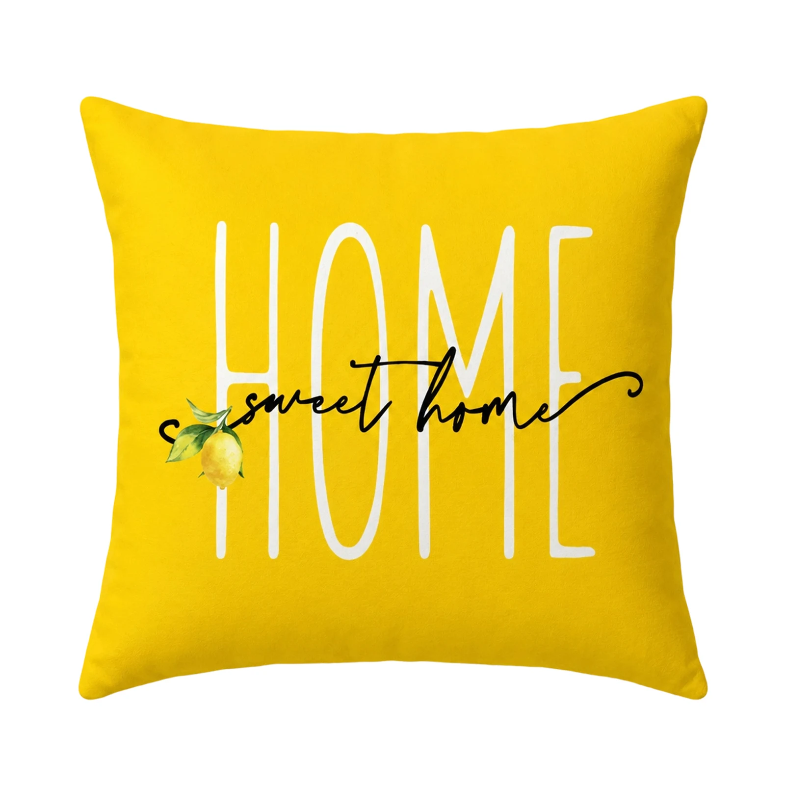 Sweet Lemon Single-Sided Printed Fabric Pillowcase for Couch Bed and Home Decoration Holiday Party Car Pillow Cover