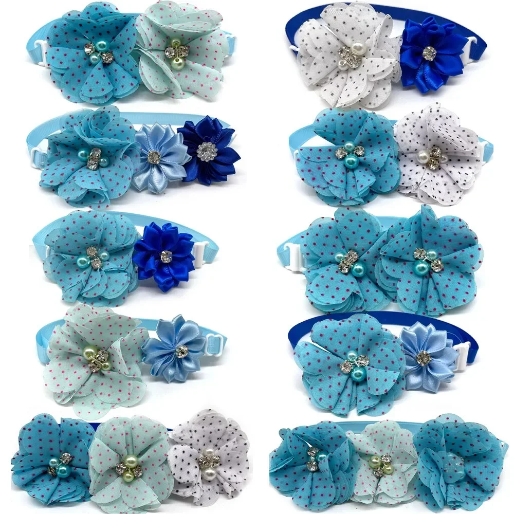 30/50pcs Winter Style Pet Dog Bow Ties Collars Snowflake Dog Bows Pet Cat Dog Bowties Neckties Pet Grooming Accessories Supplies