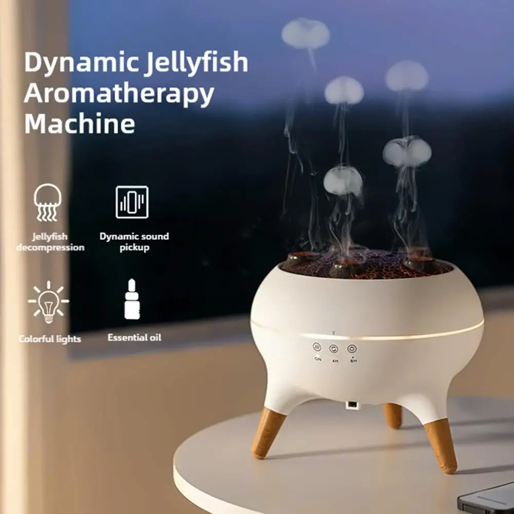 Creative Simulation Flame Humidifier Aromatherapy Machine USB Atmosphere Lamp Home Office Humidification Aromatherap Machine