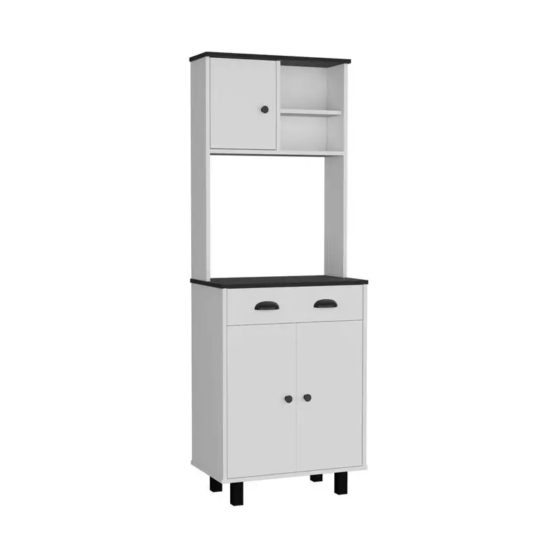 مخزن المطبخ مع خزائن ورفين مفتوحين ودرج للتخزين والتنظيم #6