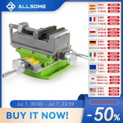ALLSOME 3 pollici Cross Slide morsa morsa table Compound table banco da lavoro corpo in lega Alunimun per fresatura foratura HT2878