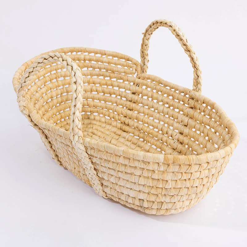 0-1 Month Baby Photography Props Infant Posing Straw Basket Container Baby Boy Girl Photo Cot Baby Studio Shooting Accessories