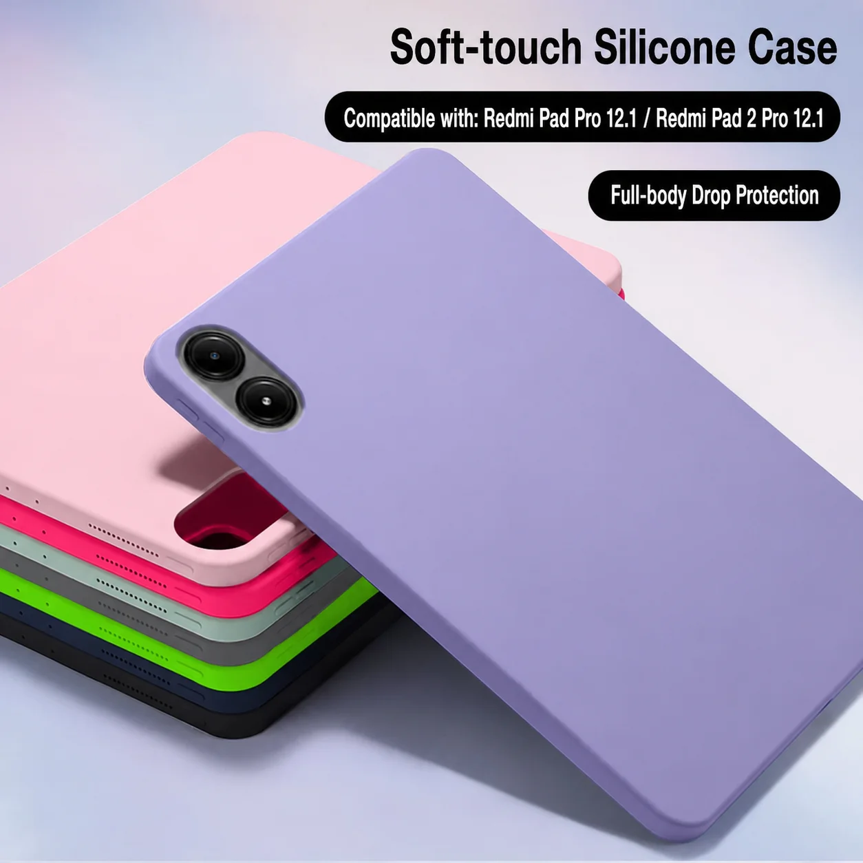 Silikonhülle für Xiaomi Redmi Pad Pro 12.1 / Poco Pad Hülle 12.1" 2024 Schlanke Schutzhülle Redmi Pad 2 Pro 12.1 Zoll 2025