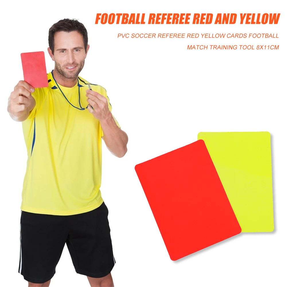 Soccer Referee Red Yellow Card Classic Delicate Texture PVC Soccer Referee Warning Card Football Match Training Referee Supplies