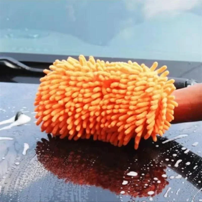 Car Wash Mitt, Premium Chenille Microfiber Wash Sponge, Scratch-Free Ultra Absorbent Cleaning Glove, Sponge Washing Tools image 4
