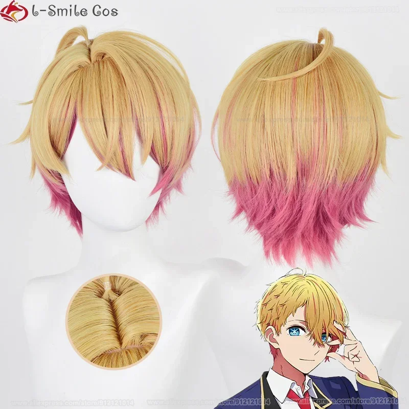 32cm Hoshino Akuamarin Cosplay Wig Anime Oshi No Ko Cosplay Orange Gold Rose Pink Hair Heat Resistant Party Anime Wigs + Wig Cap