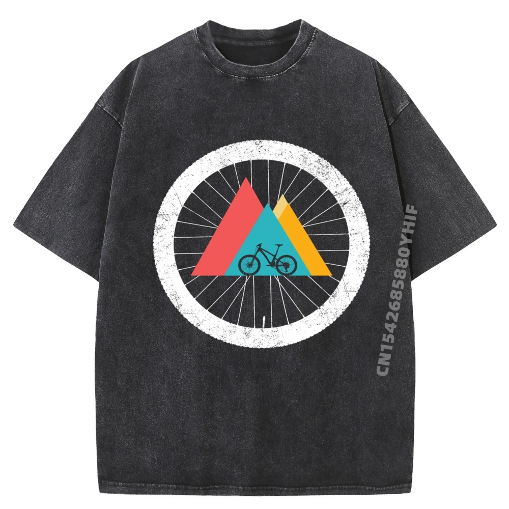 

New Arrival Printed Tshirt MTB Vintage Mountain Bike Graphic Tees Youth Winter Men's Clothing Vintage Washed Shirt