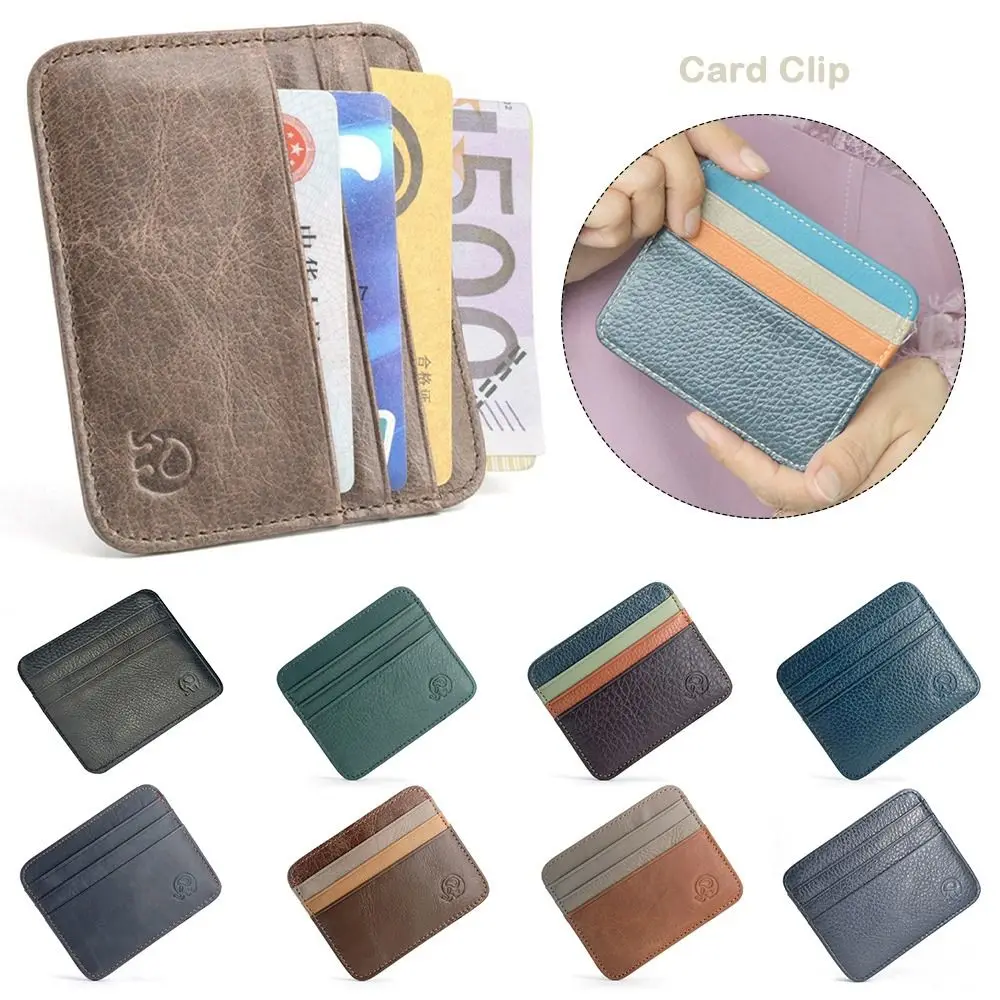 Маленький зажим для карт с узором слона Коровья кожа Минималистичный маленький кошелек с блокировкой RFID Передний карман