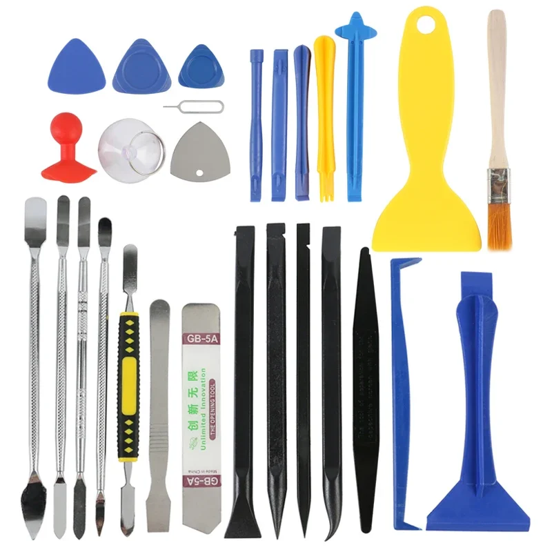 27pcs/set All Phone Open Disassemble Tools Phone Repair Tools Set Metal Spudger Nylon Opener Professional Electronic Repair Tool