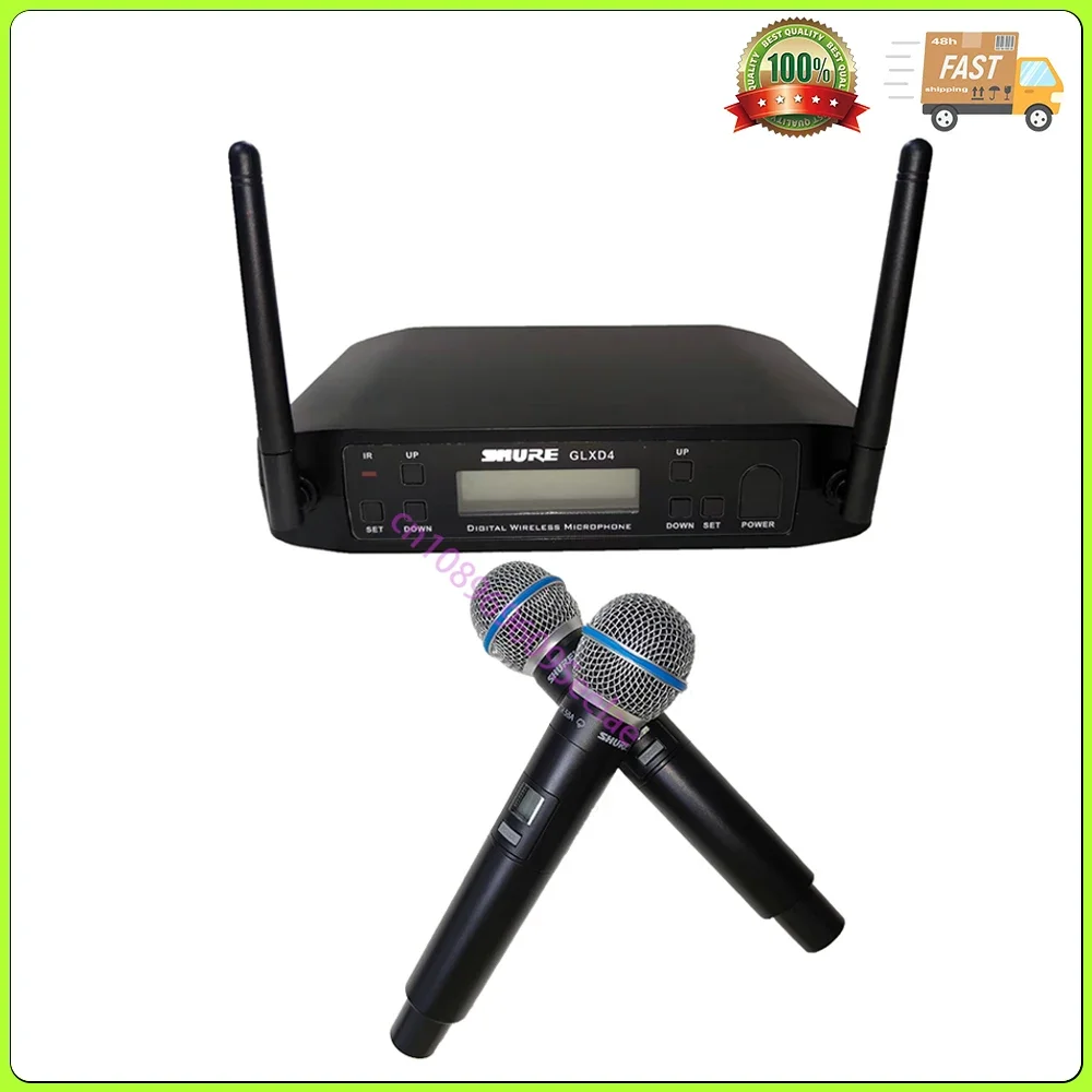 Shure GLXD4 BETA58A Wireless 2 Handheld Microphone UHF Dynamic Professional Party Stage Karaoke Mic 640-690MHz Wireless Mic