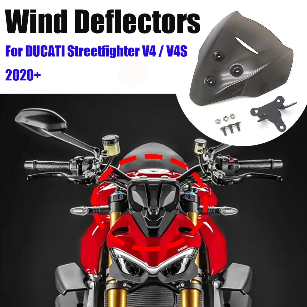 

NEW Motorcycle Windscreen Windshield Viser Baffle VIsor Wind Deflectors For DUCATI Streetfighter V4 V4S 2020 2021