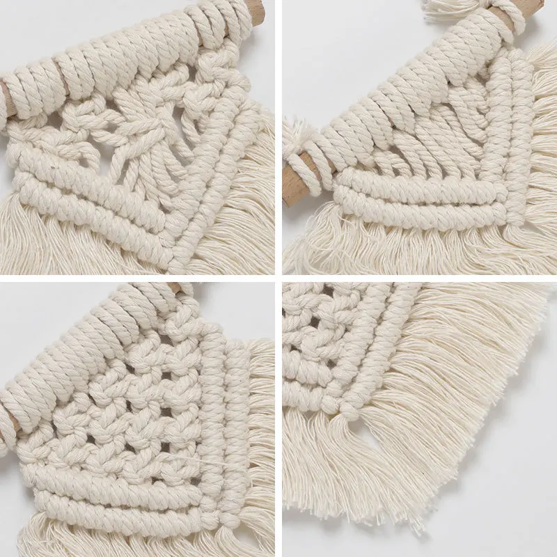 Arazzo intrecciato a mano bohemien appeso a parete in cotone fatto a mano per bambini camera da letto per bambini artigianato decorazione accessori