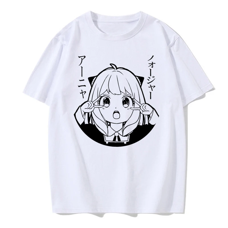 Y2k Shirt Anya Forger spy x family Anime T Shirt Kawaii Cartoon Mens/Women Tops Harajuku Unisex Fashion Streetwear Manga Tshirt